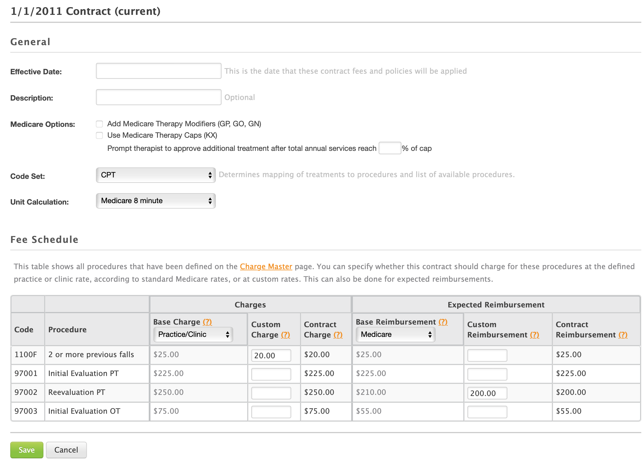 New Billing form page