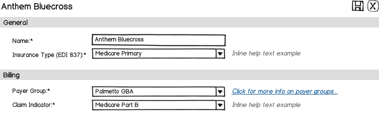 Form example wireframe